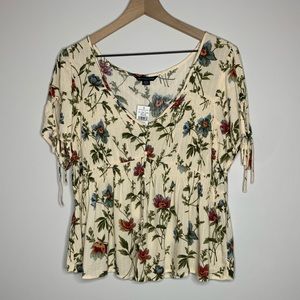 american eagle | floral button down top